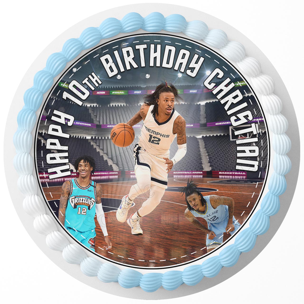 Ja Morant Grizzlies Basketball Round – Icing Sheet Birthday - Personalized Edible Cake Topper | Custom Icing Sheet | Birthday Cake Decoration