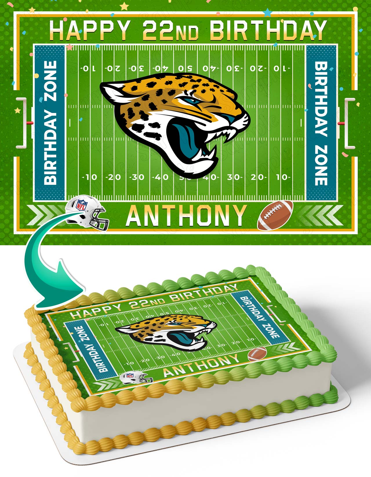 Jacksonville Jaguars Edible Cake Topper