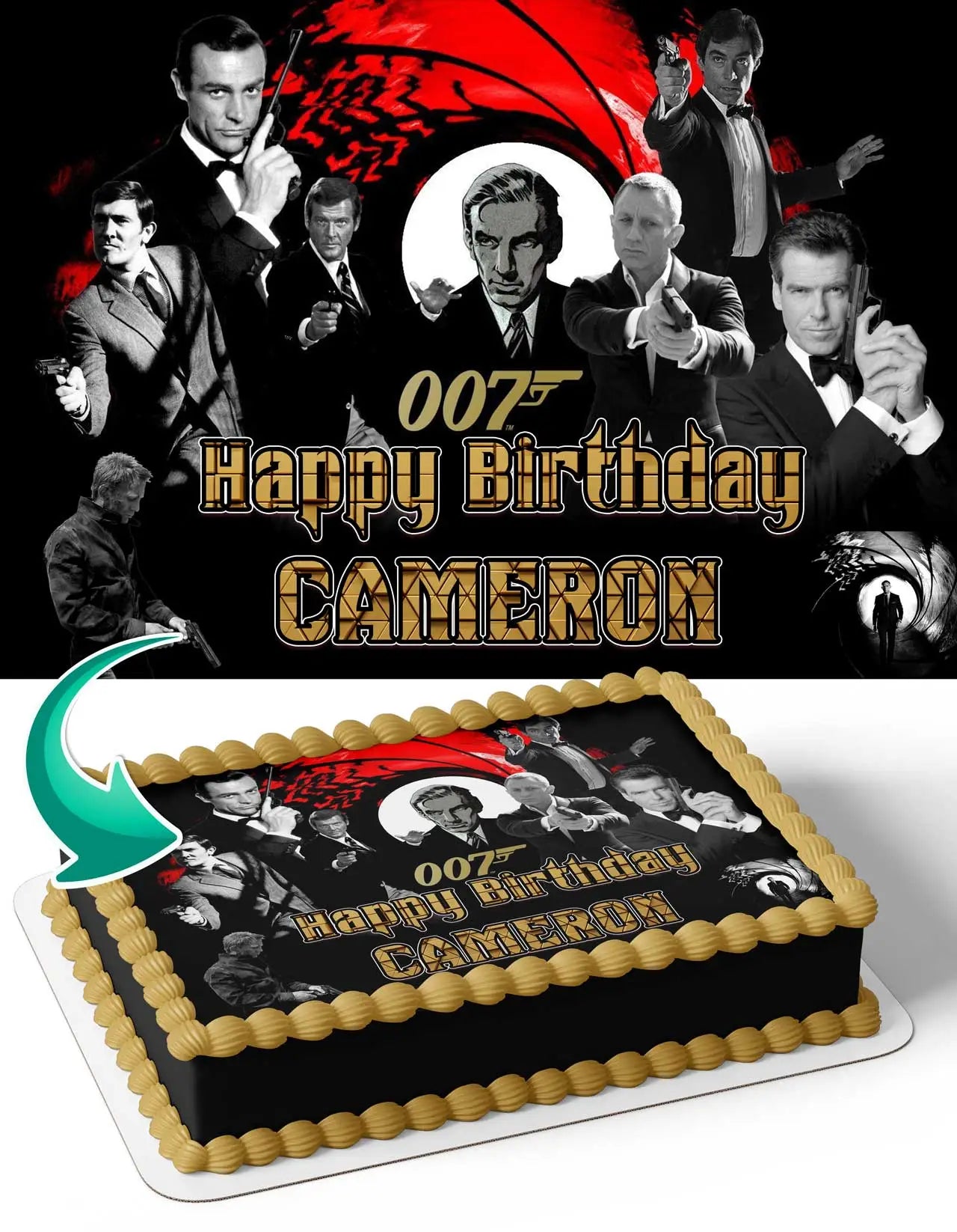 James Bond Edible Cake Topper