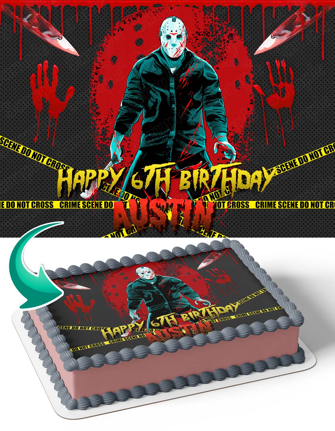 Jason Voorgees Serial Killer Edible Cake Topper