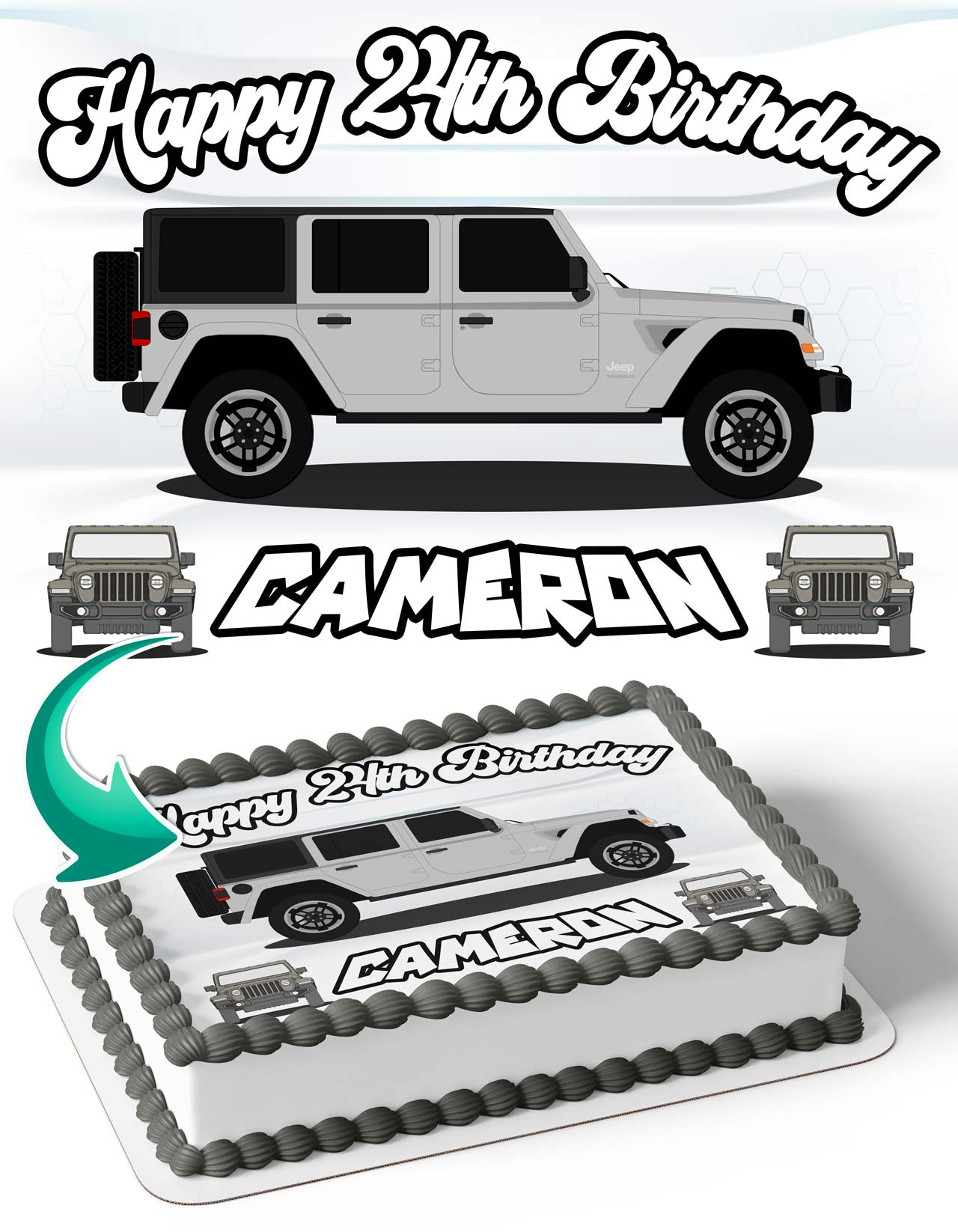 Jeep Wrangler JL Edible Cake Topper