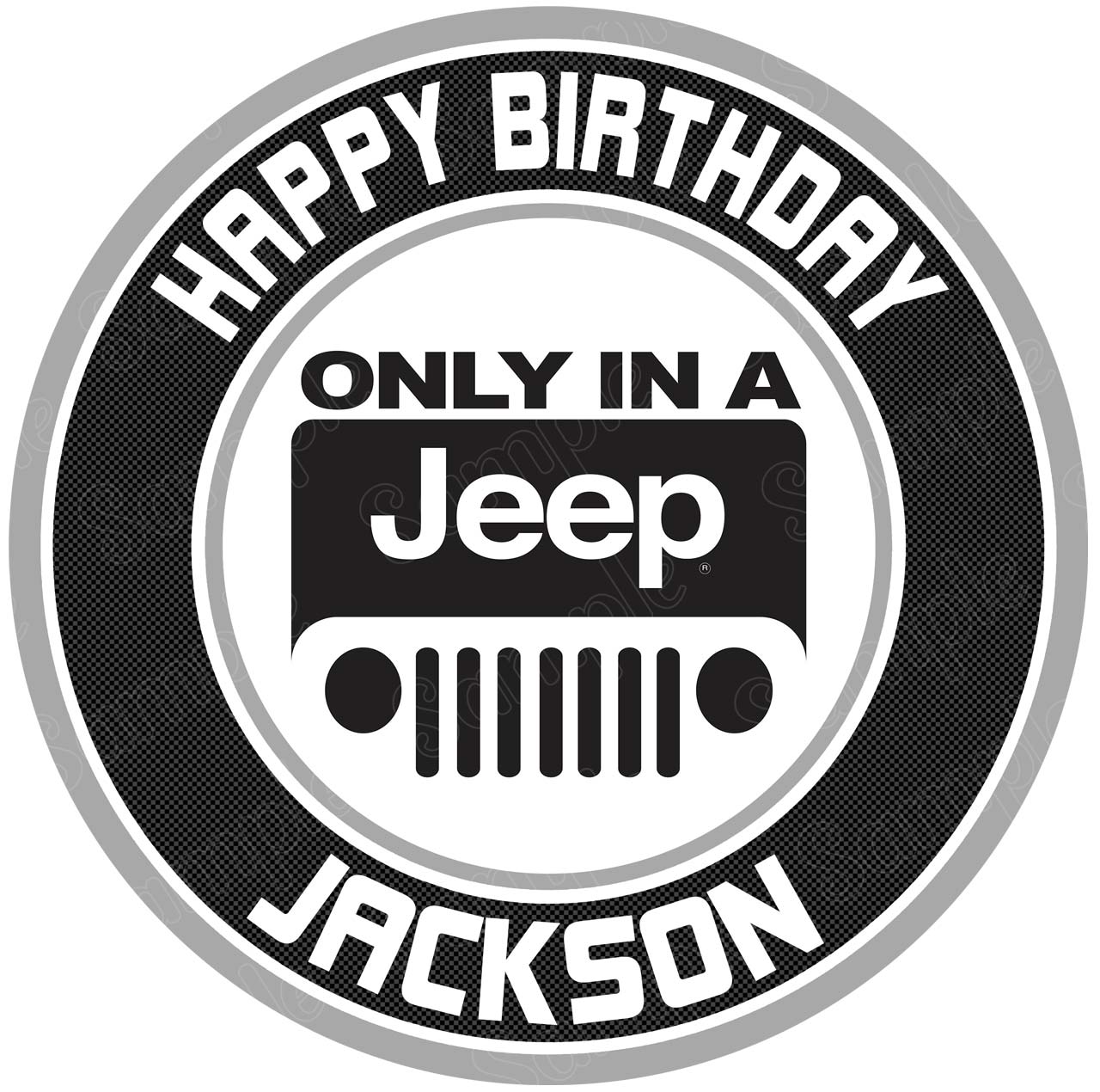 Wrangler Rubicon Gladiator Round – Icing Sheet Birthday - Personalized Edible Cake Topper | Custom Icing Sheet | Birthday Cake Decoration