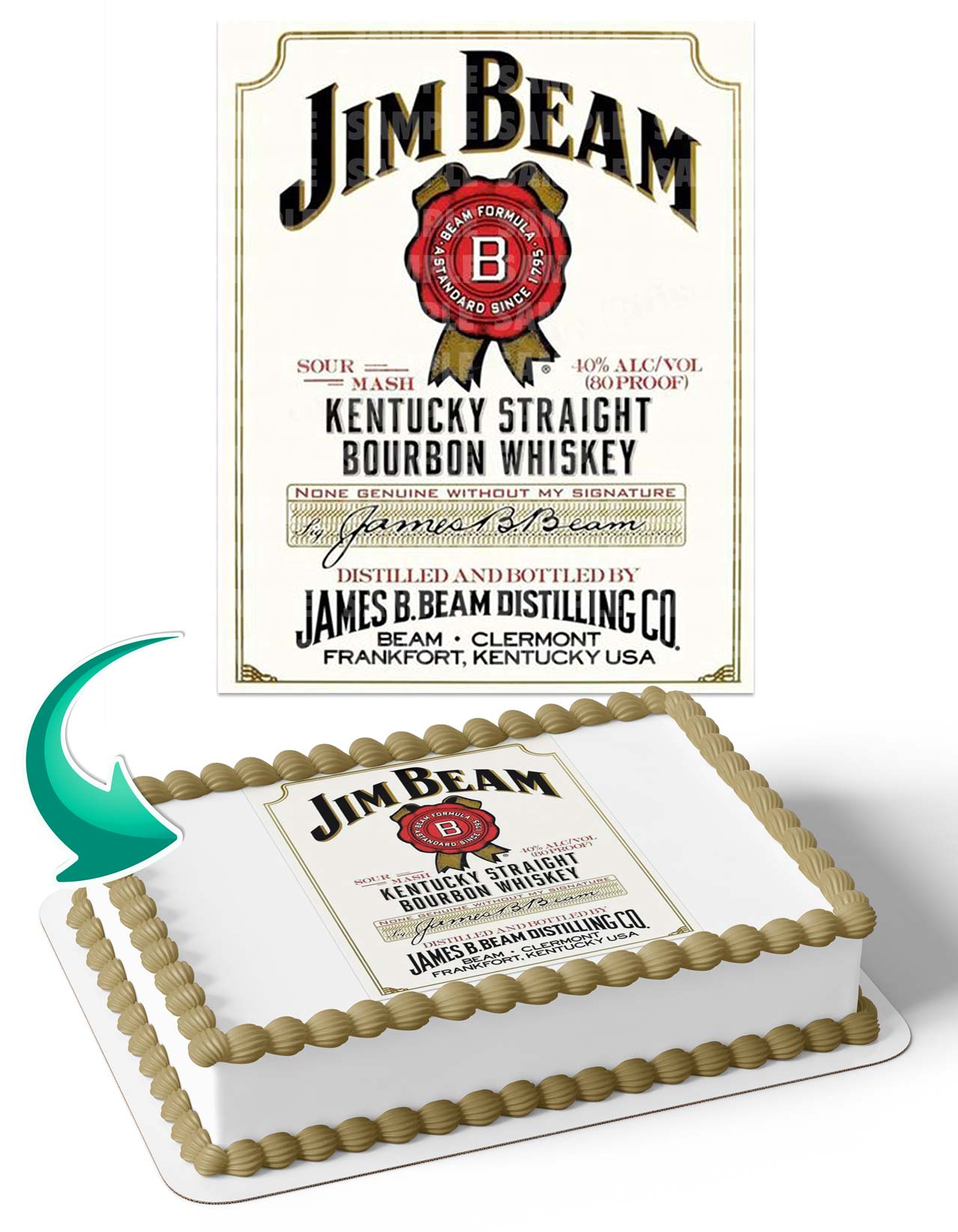 Jim Beam JB Edible Cake Topper