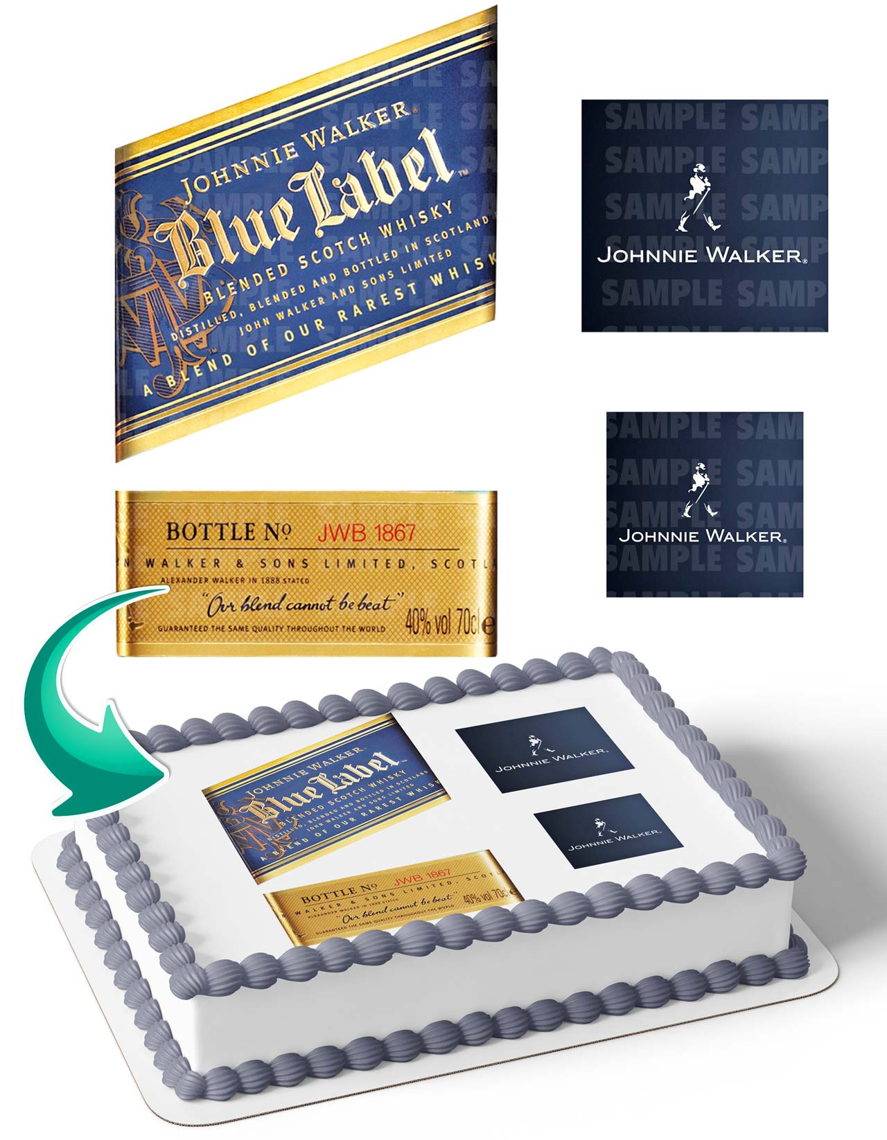 Johnnie Walker Blue Label Edible Cake Topper
