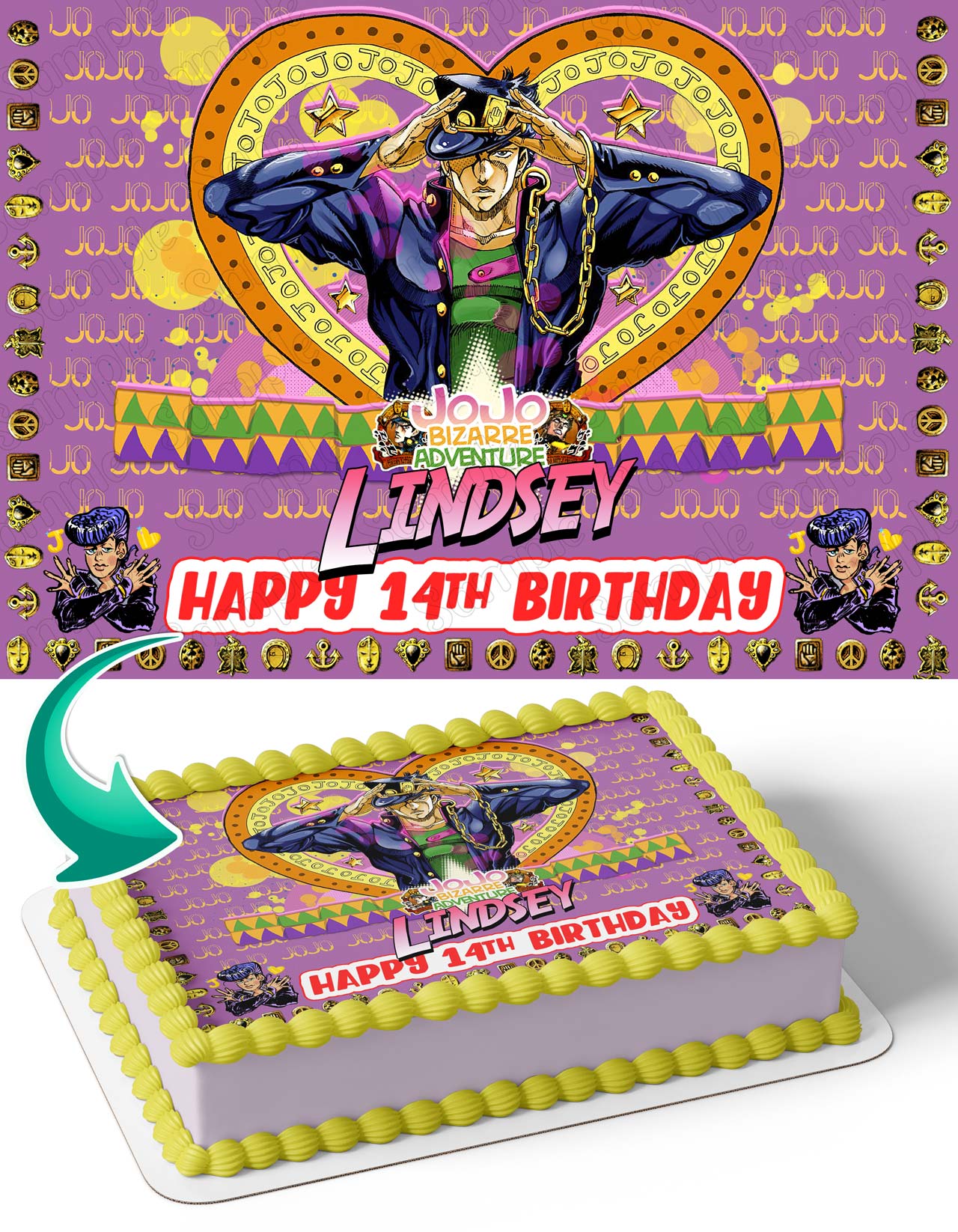 JoJo Bizarre Adventure OG Edible Cake Topper