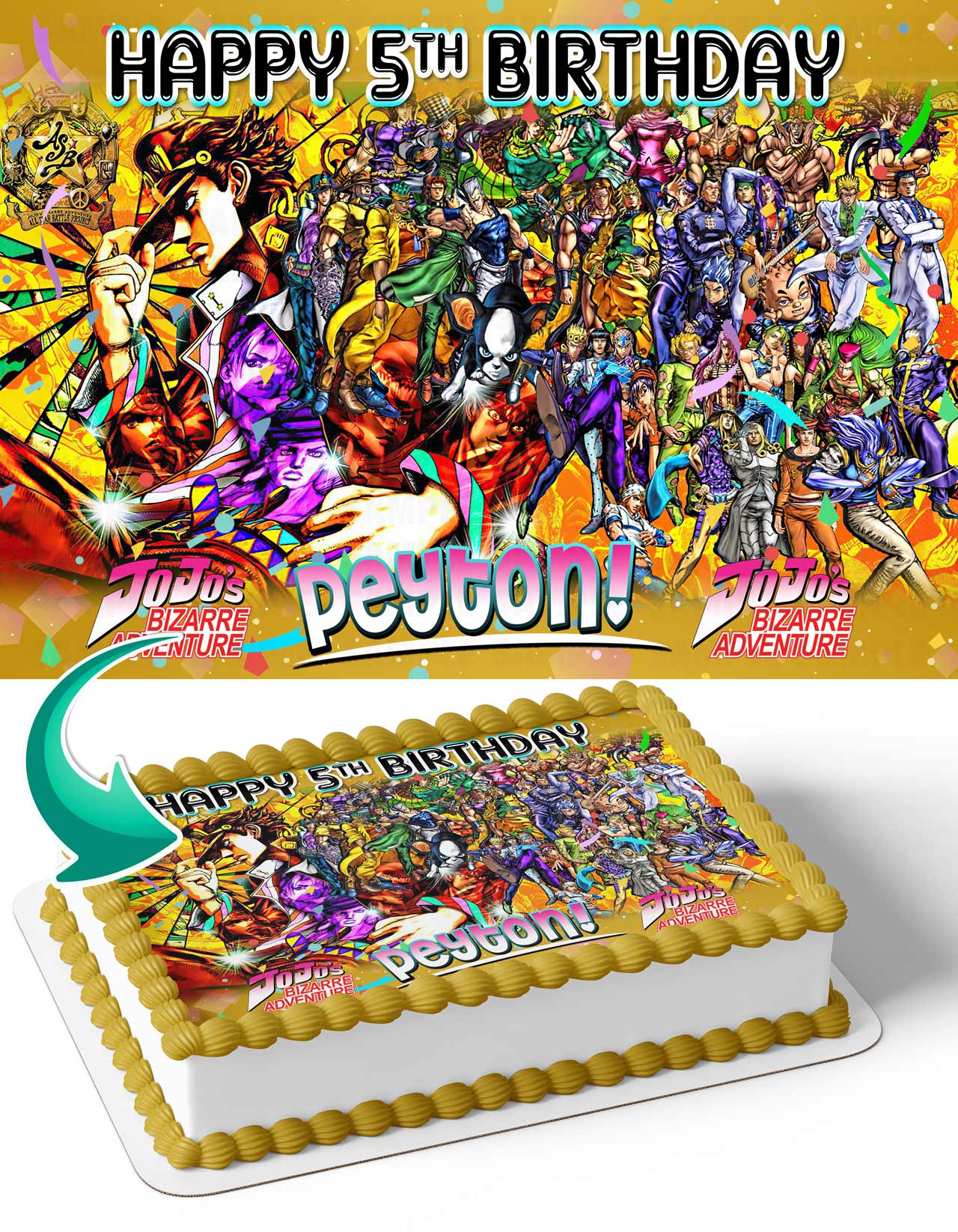 Jojos Bizarre Adventure JBA Edible Cake Topper