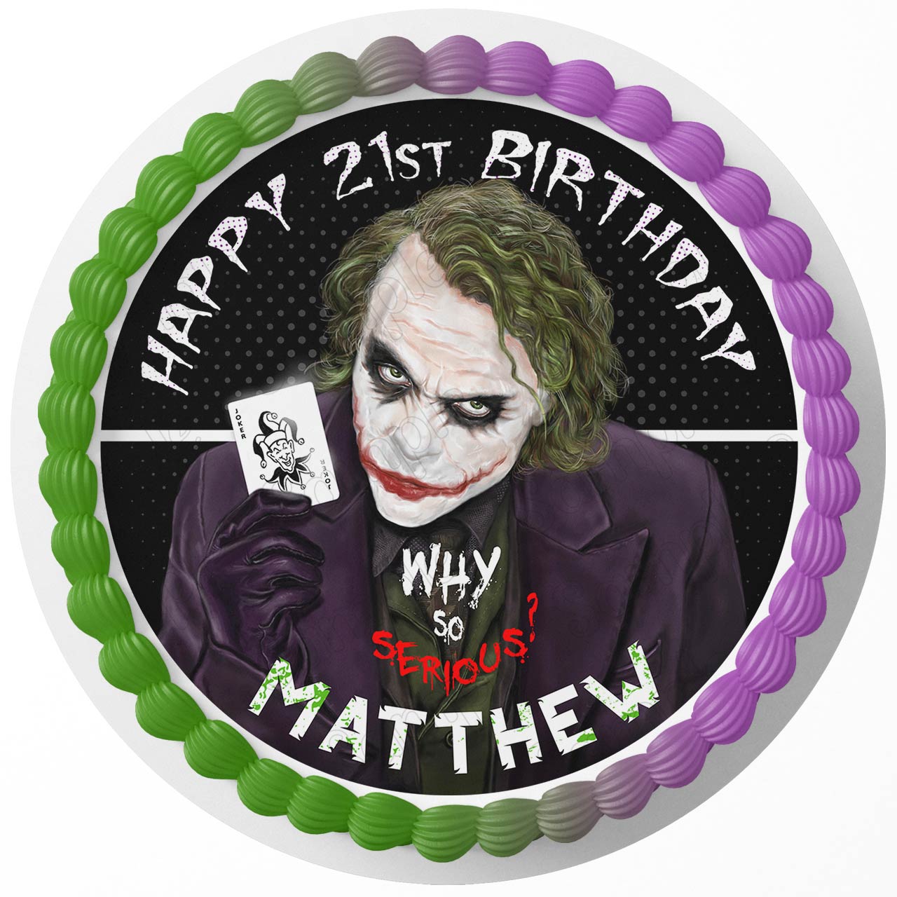 Crazy Clawn Joker Serius Round – Icing Sheet Birthday - Personalized Edible Cake Topper | Custom Icing Sheet | Birthday Cake Decoration