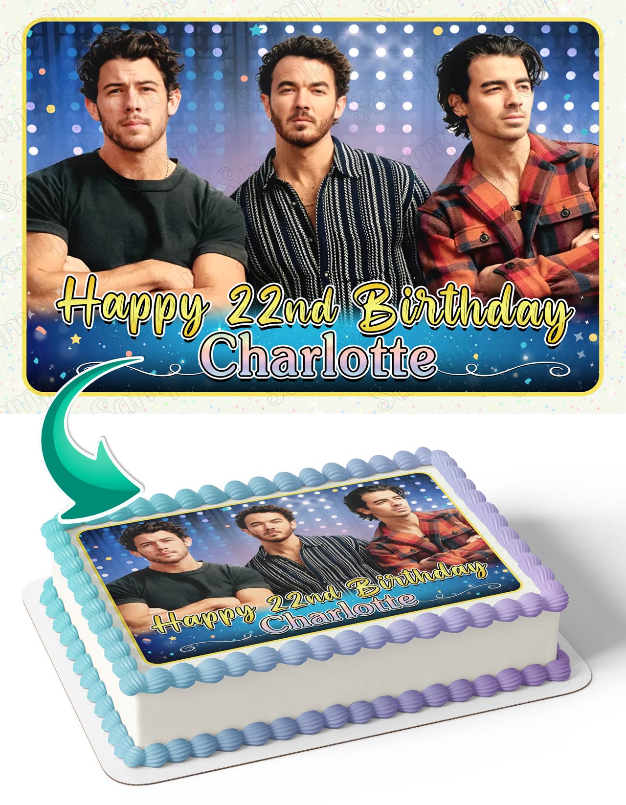 Jonas Brothers JSS Edible Cake Topper