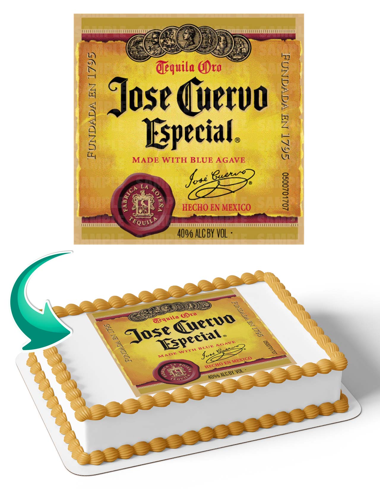 Jose Cuervo Tequila Edible Cake Topper
