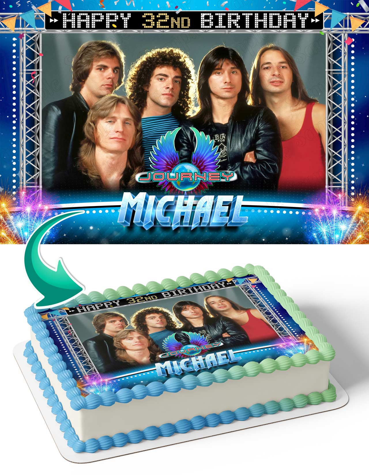 Journey Band Edible Cake Topper
