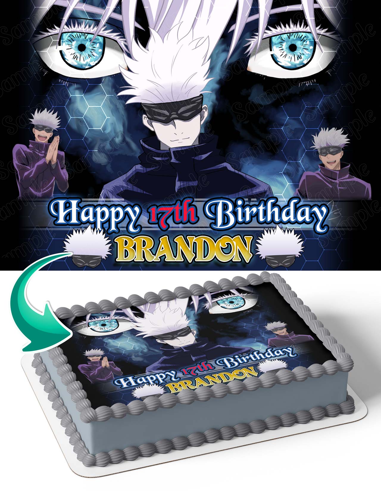 jutsu caisen Gojo Satoru Edible Cake Topper