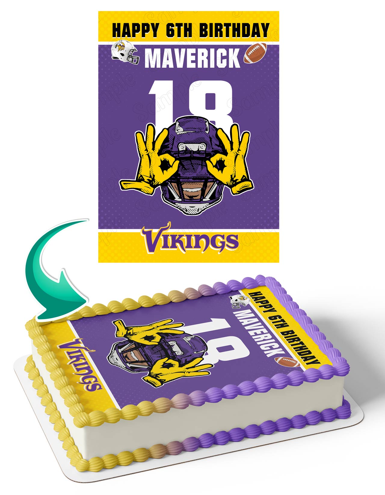 Justin Joshua Jefferson Minnesota Vikings Edible Cake Topper