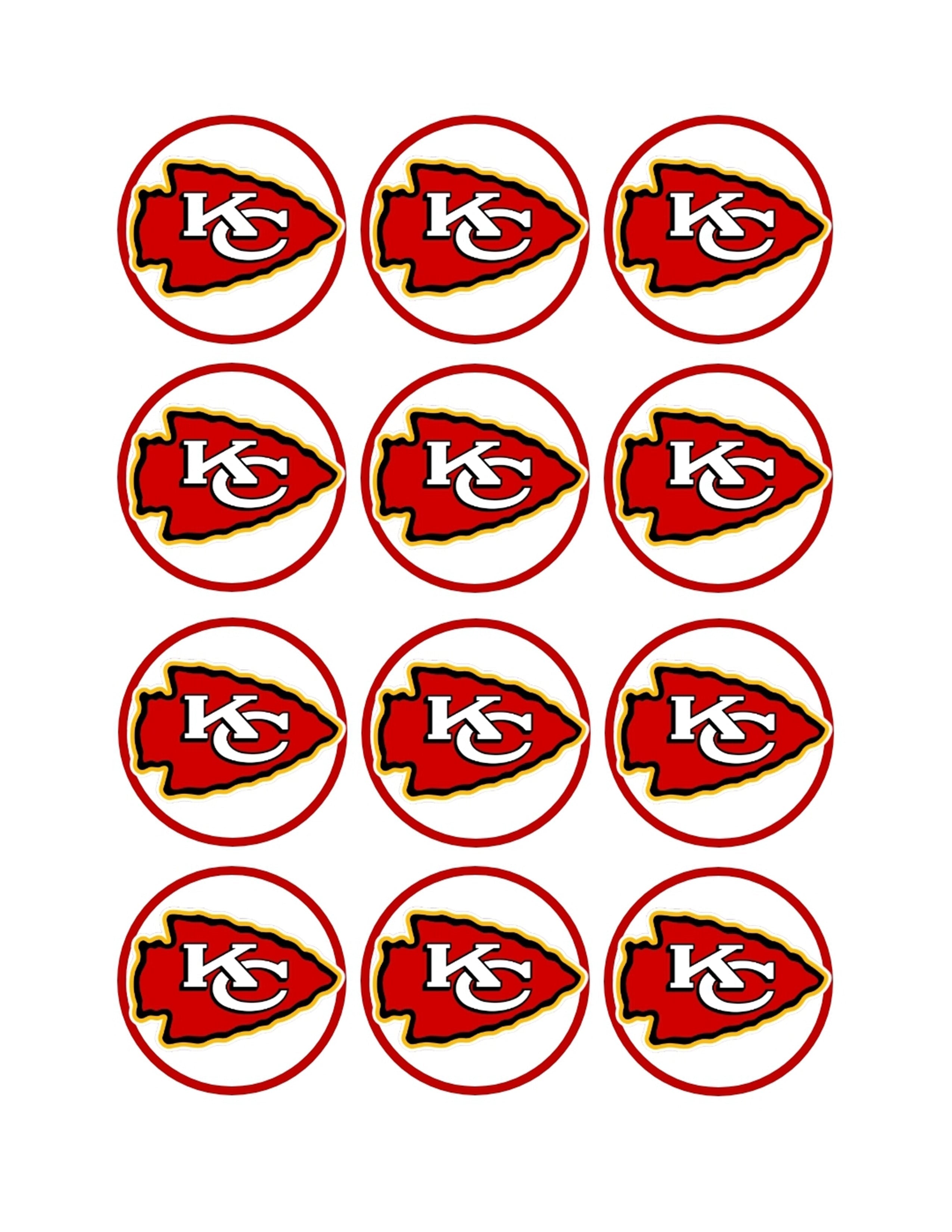 Kansas City Chief Edible Cupcake Toppers – Round Icing Sheet Birt - Edible Cake Topper | Icing Sheet | Birthday Cake Decoration