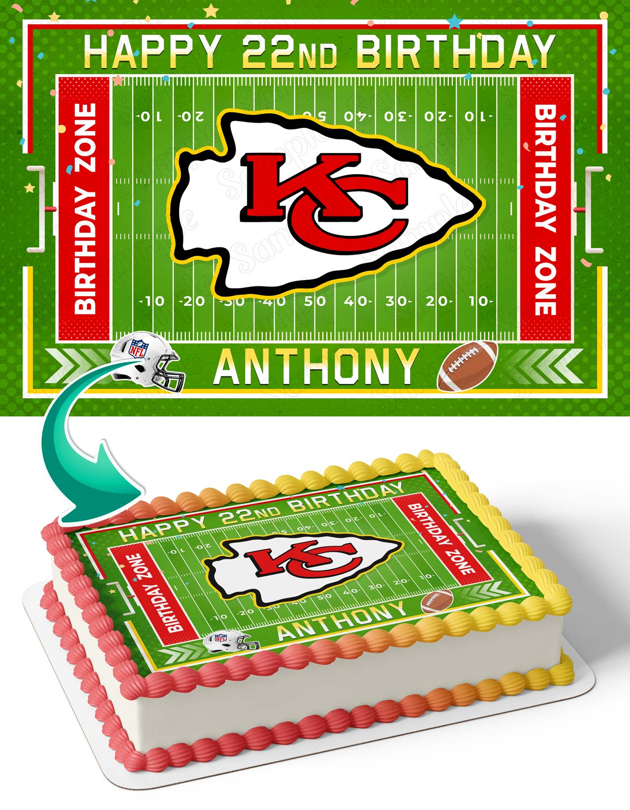 Kansas City Chiefs Edible Cake Topper