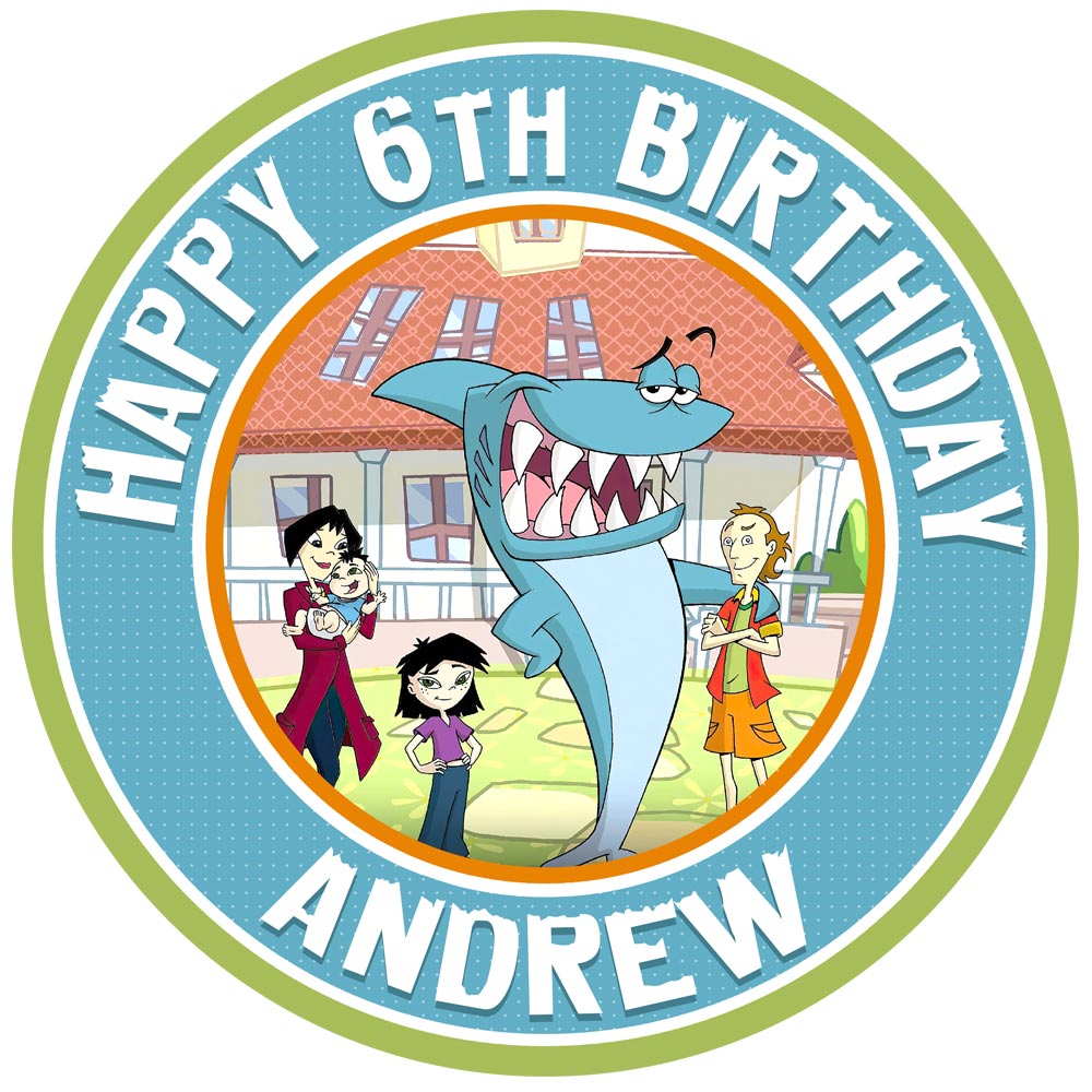 Kenny The Shark Round – Icing Sheet Birthday - Personalized Edible Cake Topper | Custom Icing Sheet | Birthday Cake Decoration | Photo Cake Image