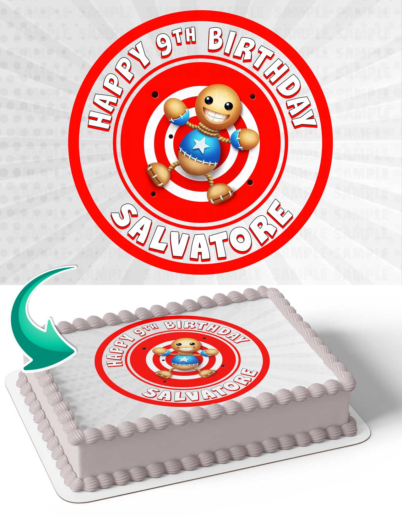 Kick the Buddy Edible Cake Topper
