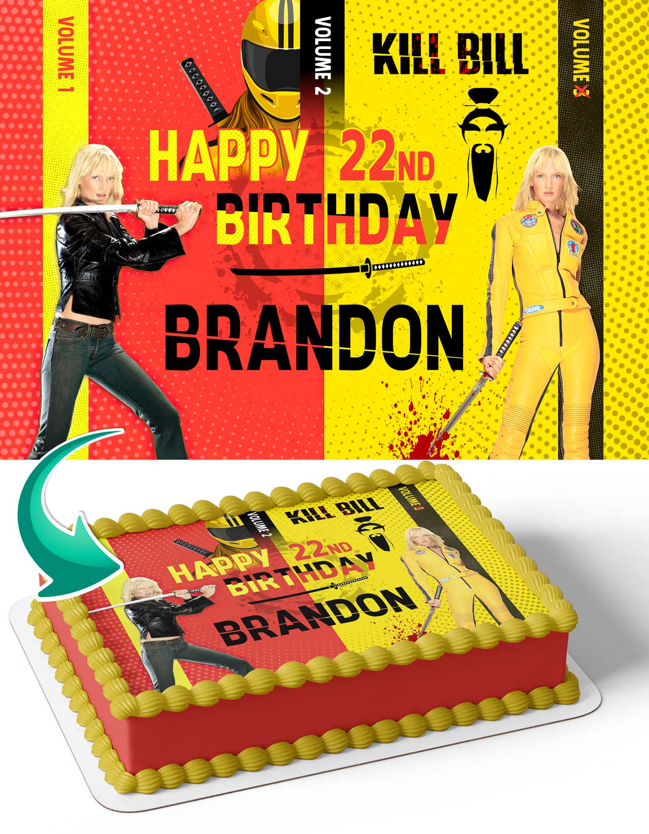 Kill Bill Movie Edible Cake Topper