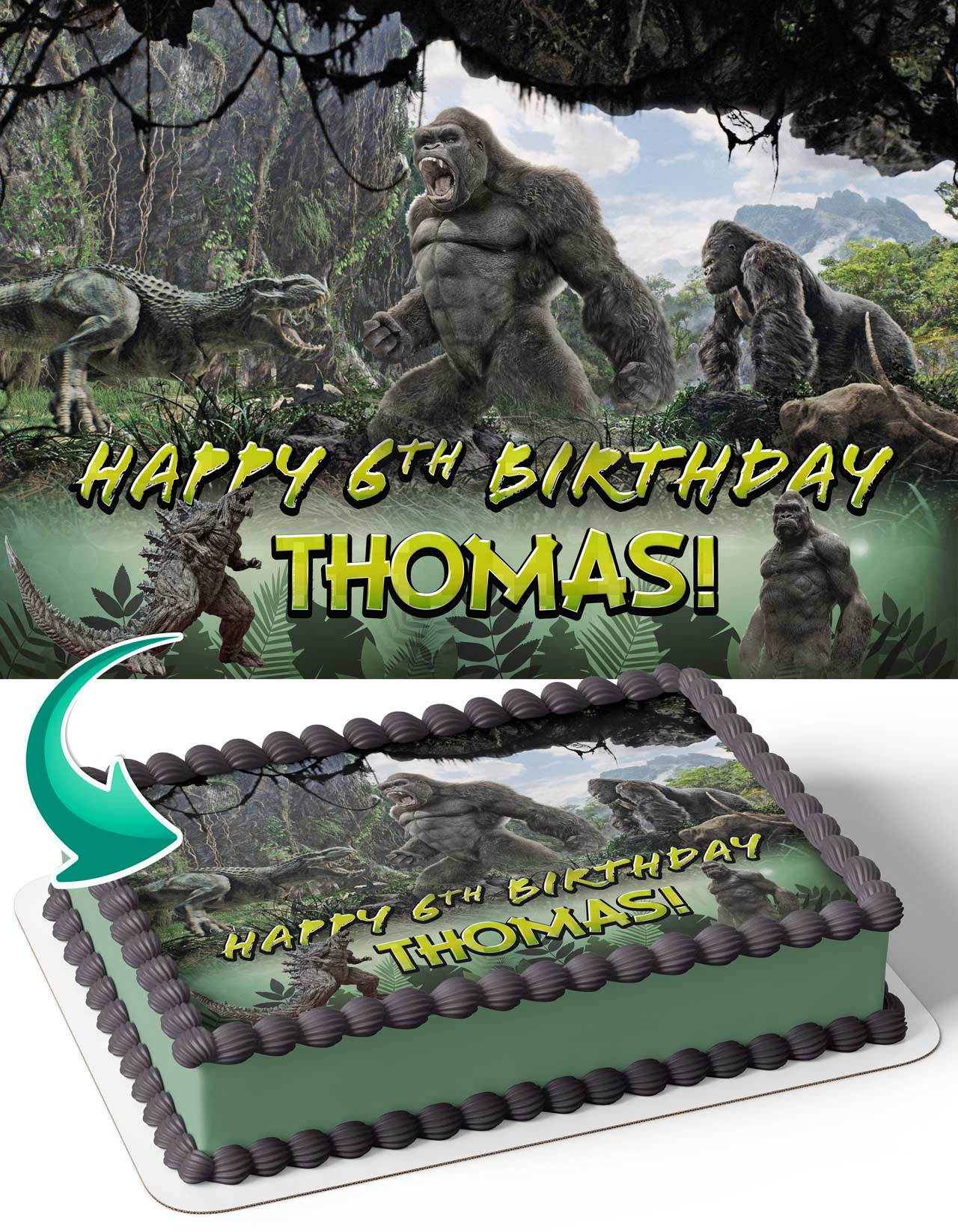 King Kong Godzilla Edible Cake Topper