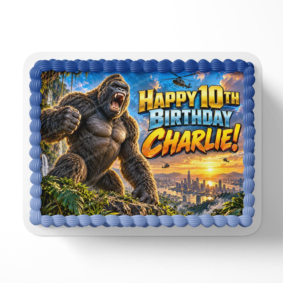King Gong Gorilla Monster Edible Cake Topper Decoration | Photo Cake Image Custom Edible Cake Topper