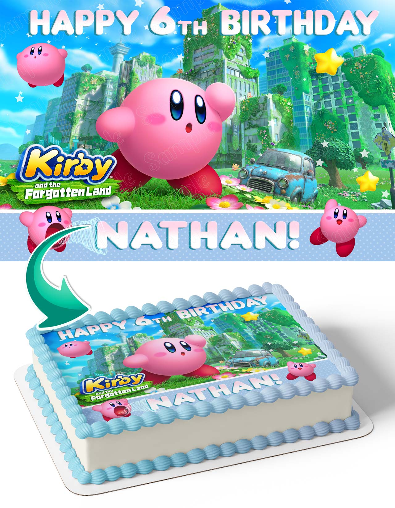 Kirby And The Forgotten Land Edible Cake Topper