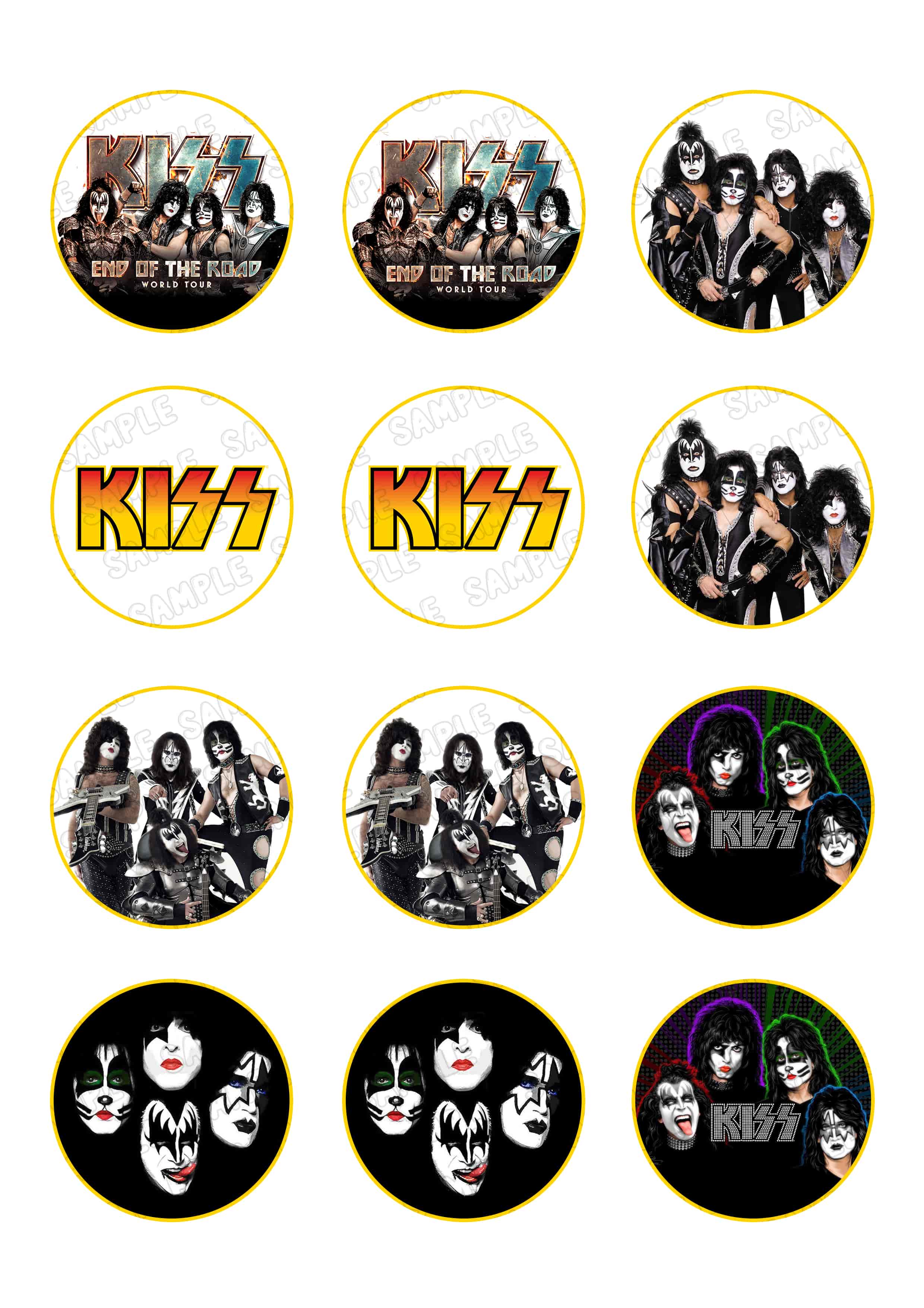 Kiss Edible Cupcake Toppers – Round Icing Sheet Birthday Party - Edible Cake Topper | Icing Sheet | Birthday Cake Decoration
