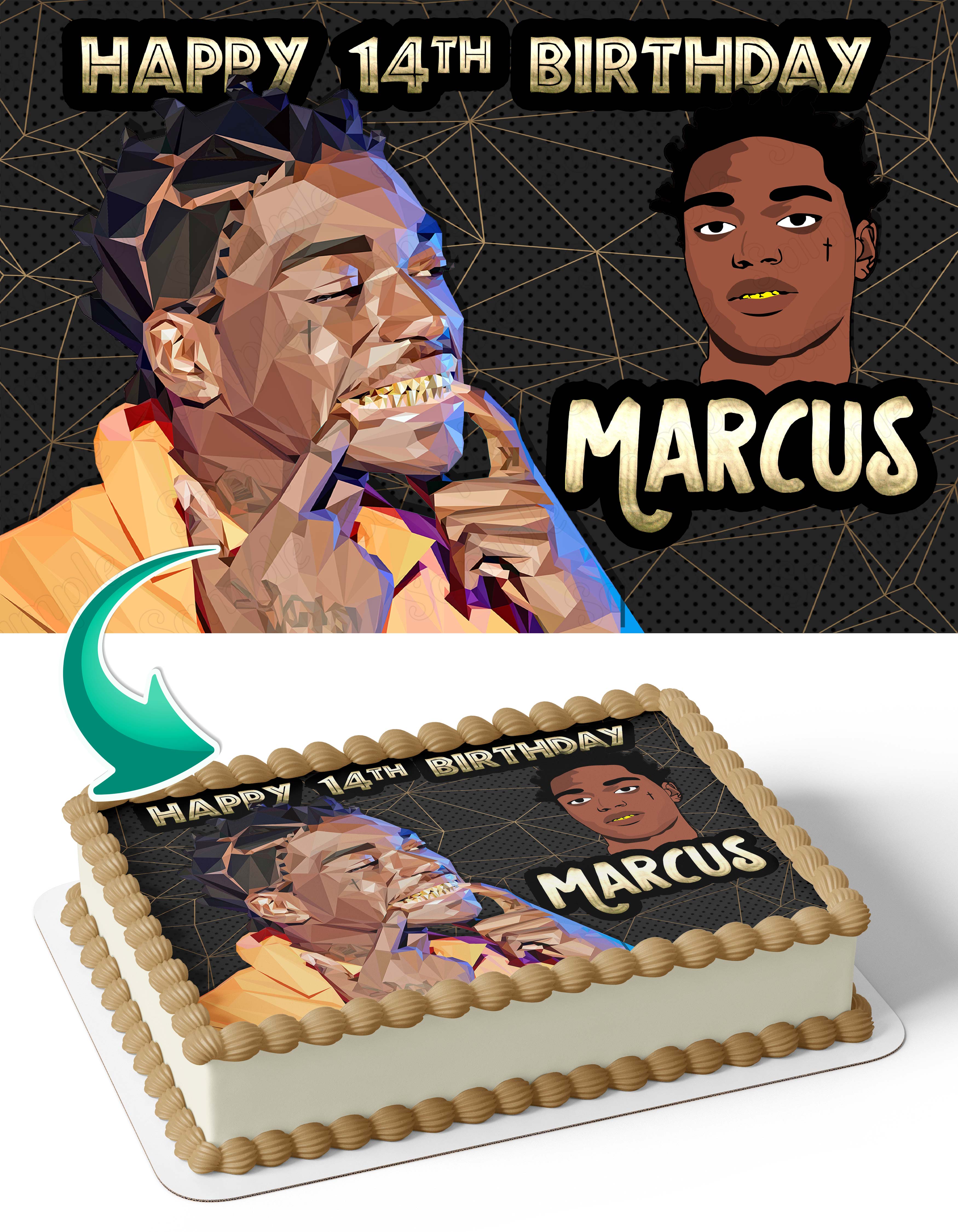 Kodak Black Rapper Music Edible Cake Topper
