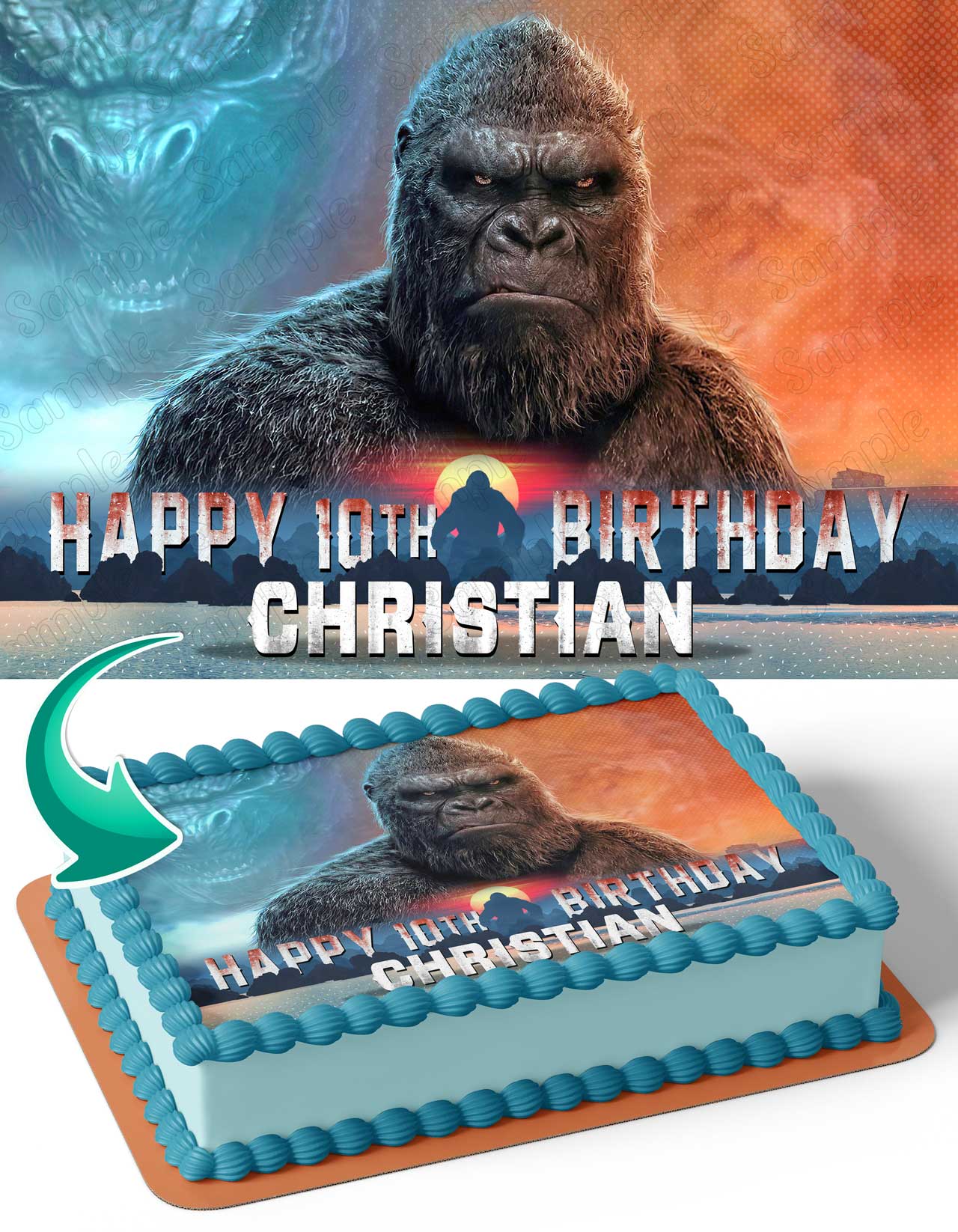 Kong Kingkong Godzilla Edible Cake Topper