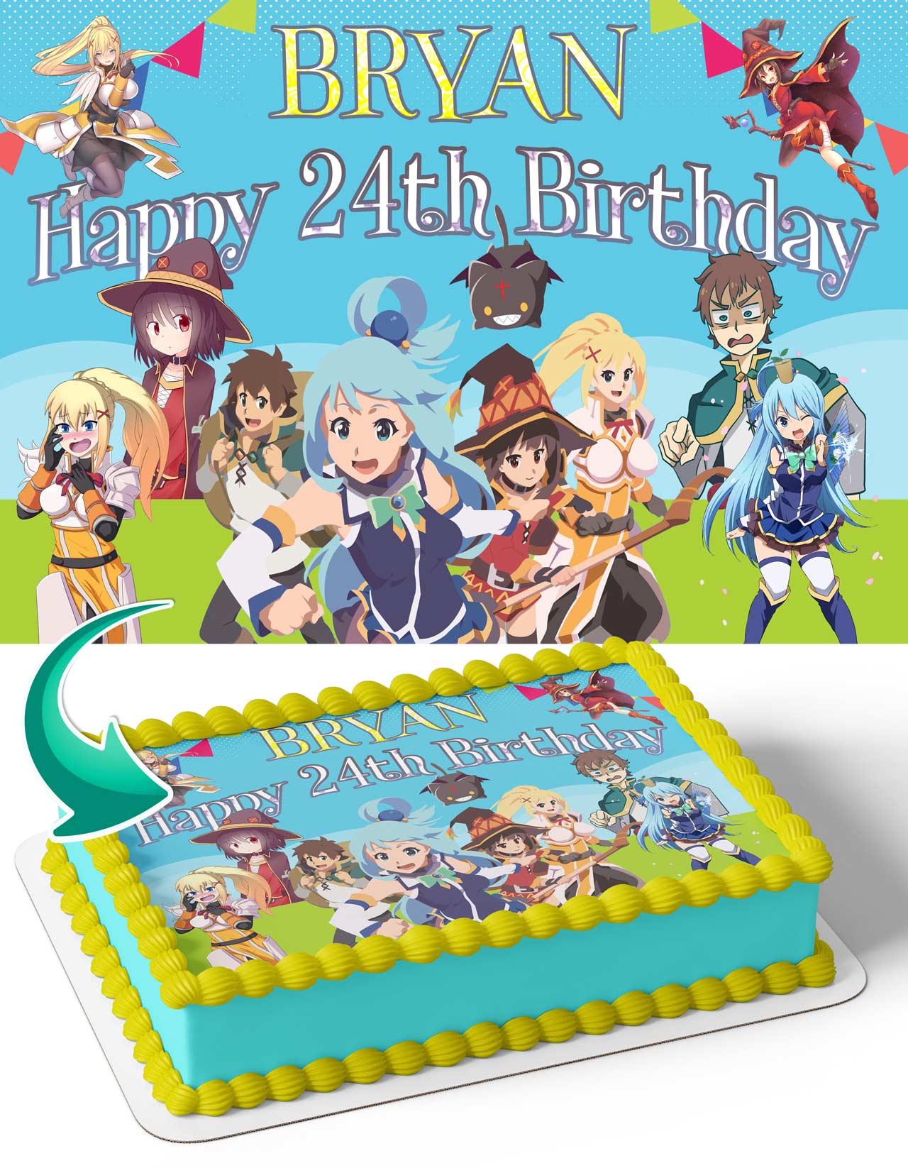 Konosuba Edible Cake Topper