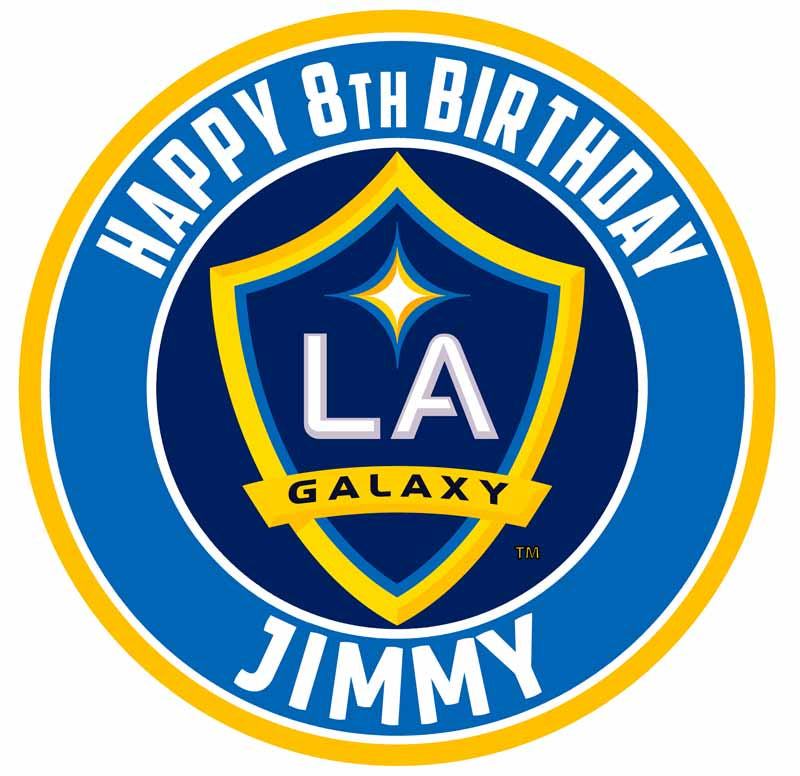 LA Galaxy Round – Icing Sheet Birthday - Personalized Edible Cake Topper | Custom Icing Sheet | Birthday Cake Decoration | Photo Cake Image