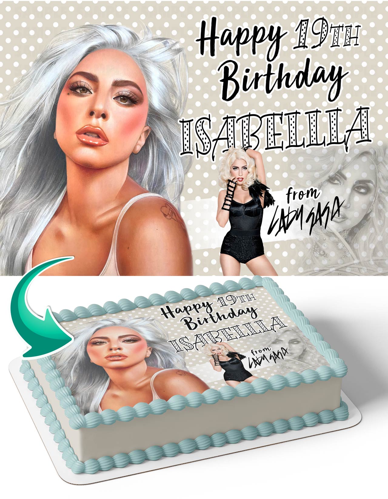 Lady Gaga Edible Cake Topper
