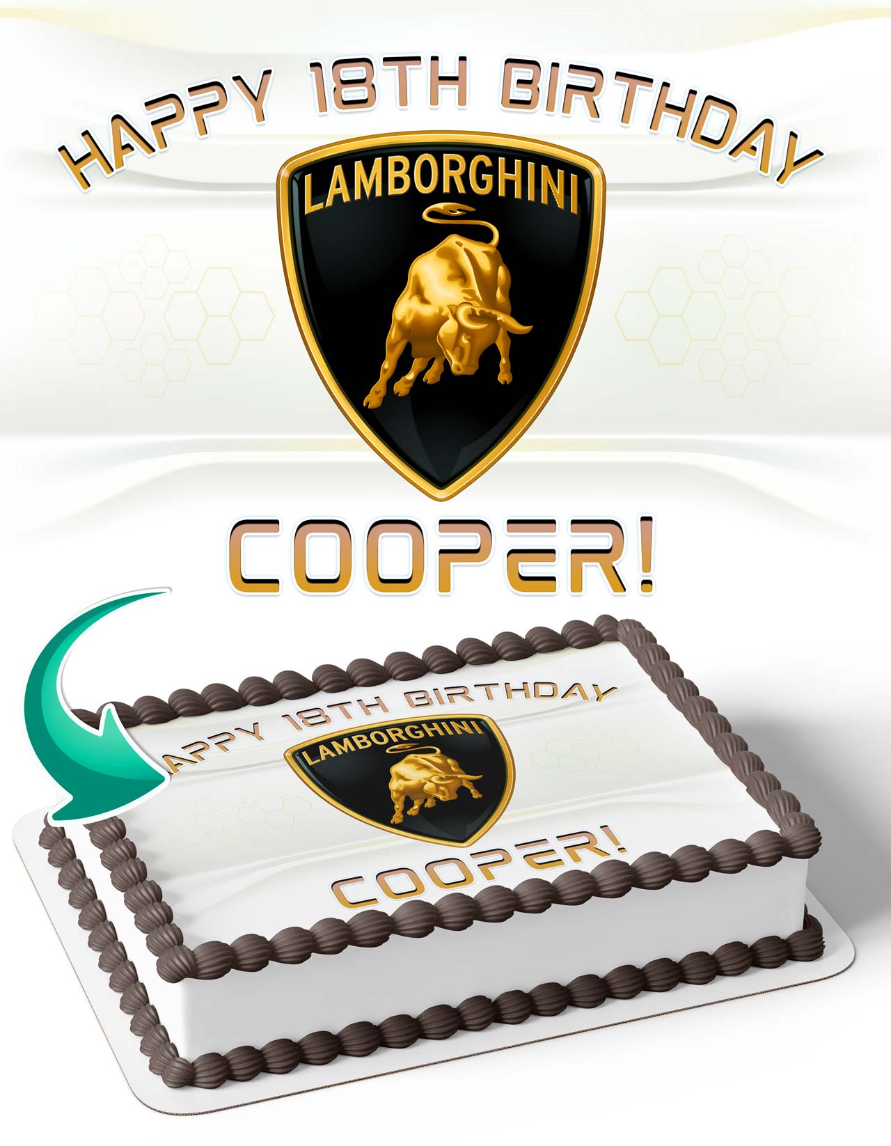 Lamborgini Edible Cake Topper