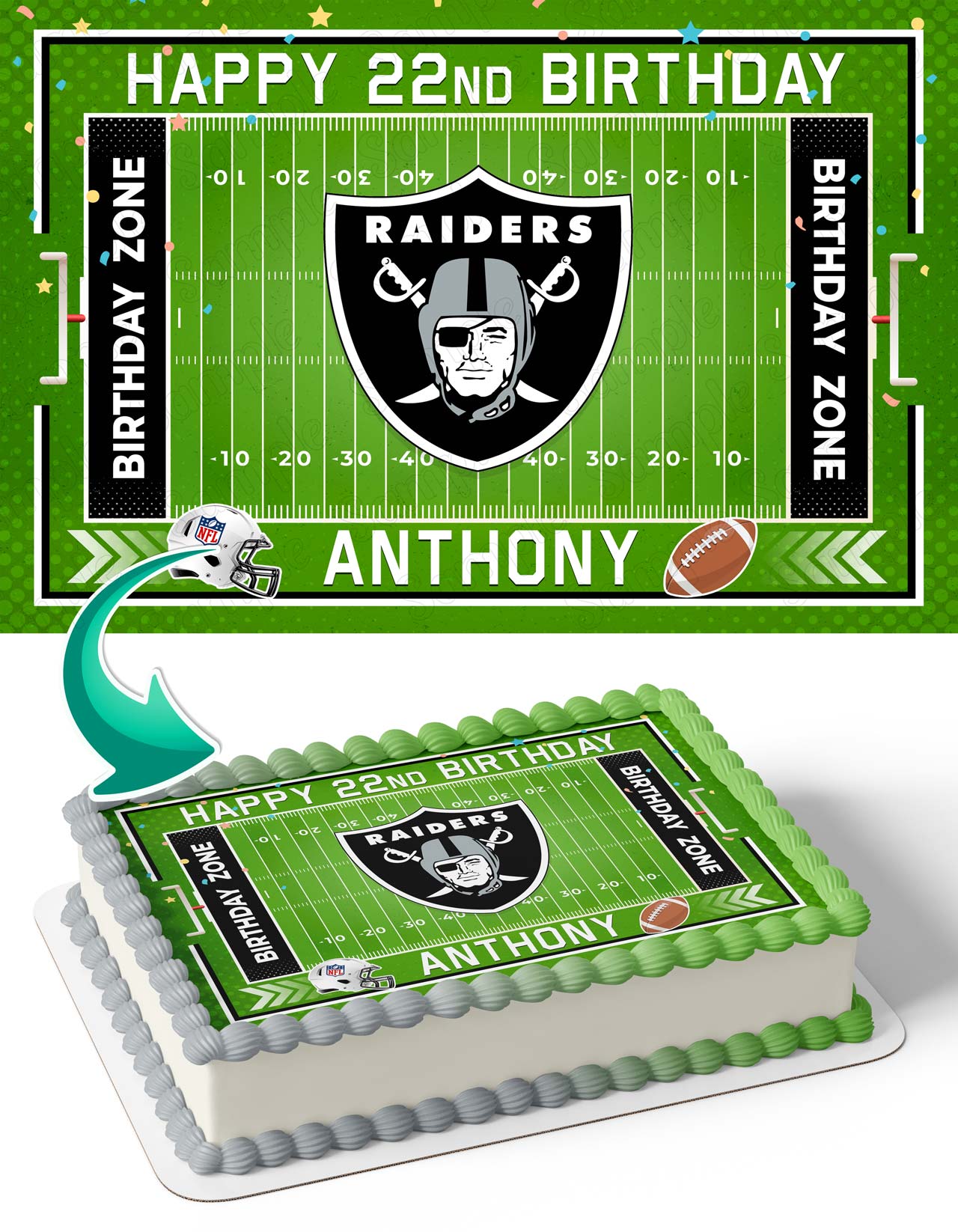 Las Vegas Raiders Edible Cake Topper