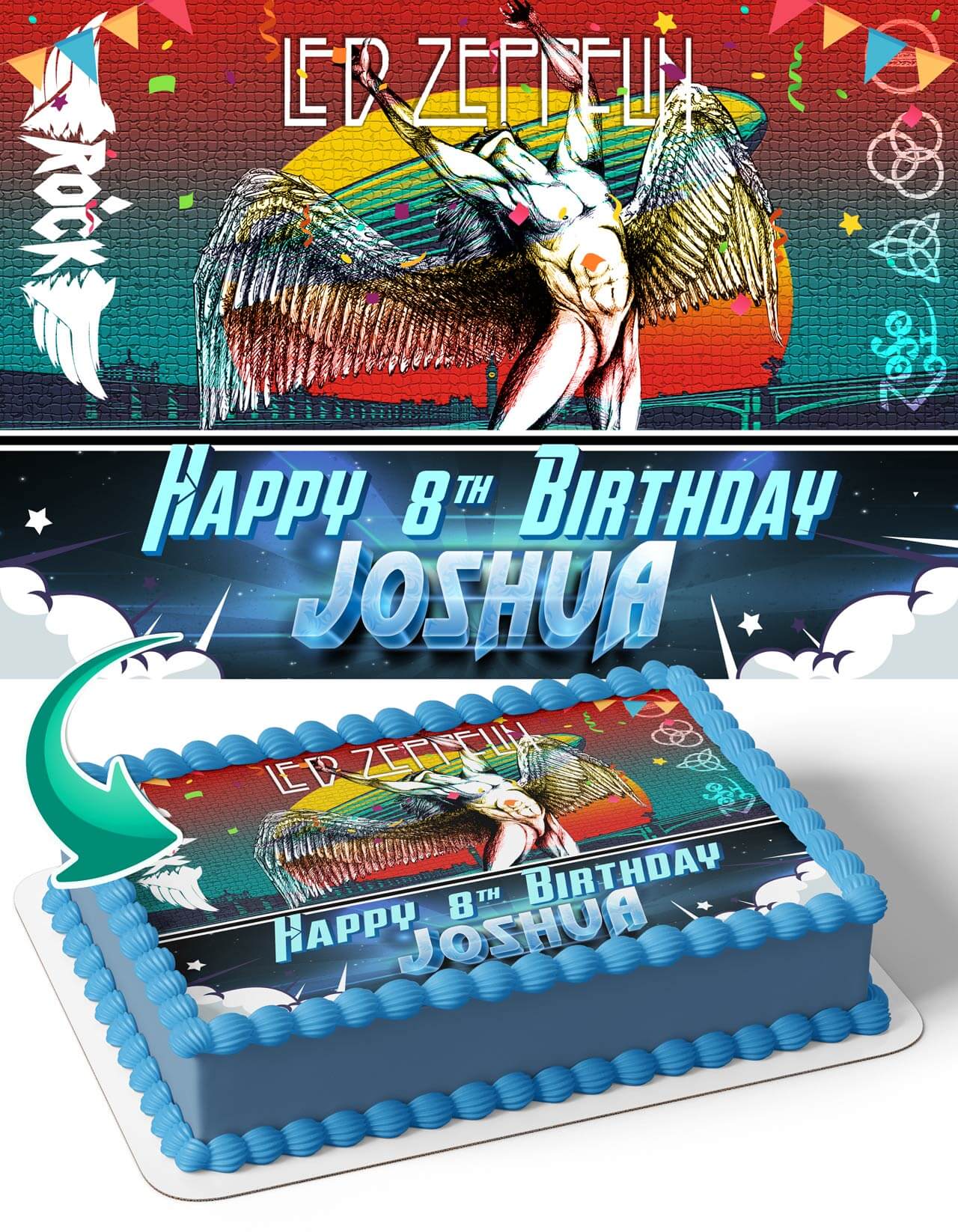 Led Zeppelin Rock Band Personalized Edible Image