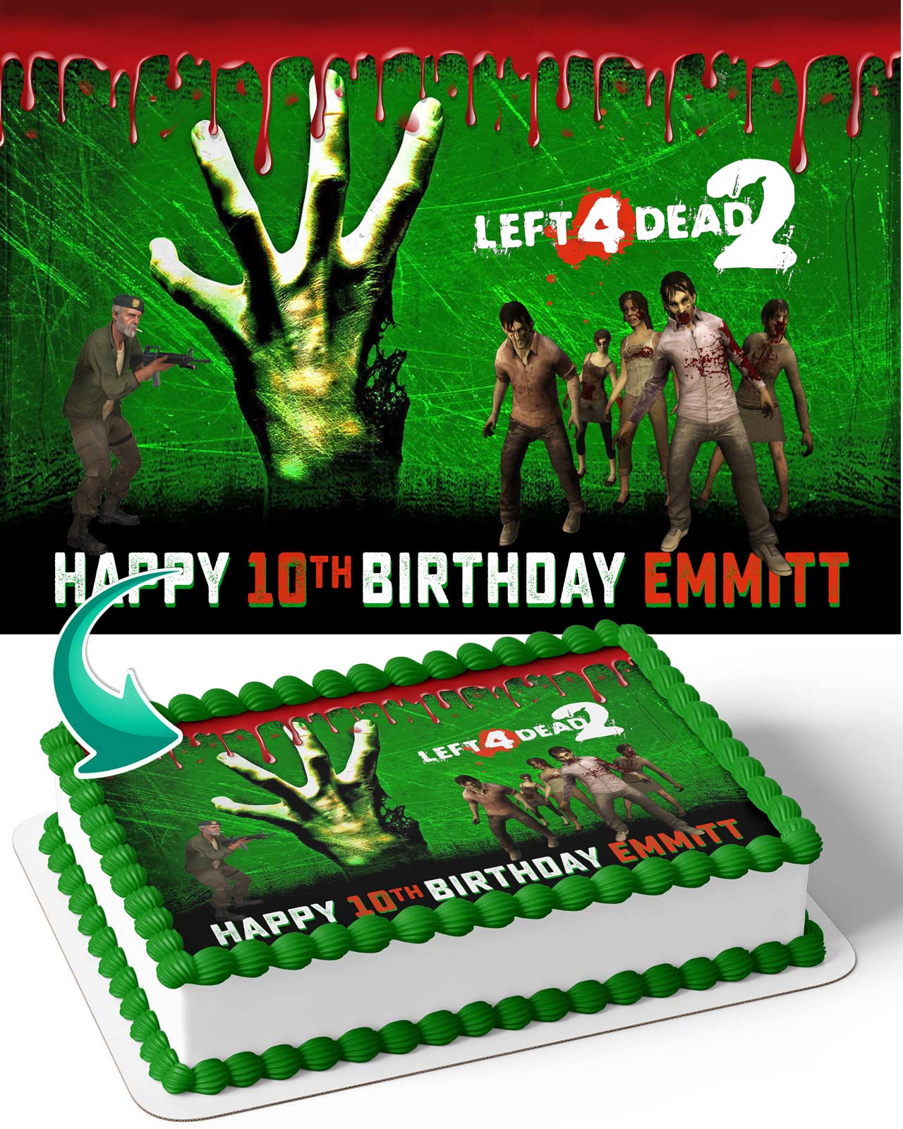 Left 4 Dead Edible Cake Topper