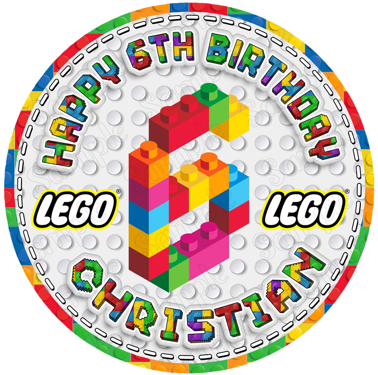 Brick Minecraft Block Build Round – Icing Sheet Birthday - Personalized Edible Cake Topper | Custom Icing Sheet | Birthday Cake Decoration