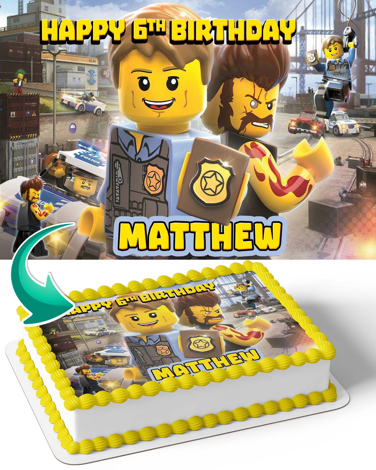 Leghos City Undercover Policejpg Edible Cake Topper