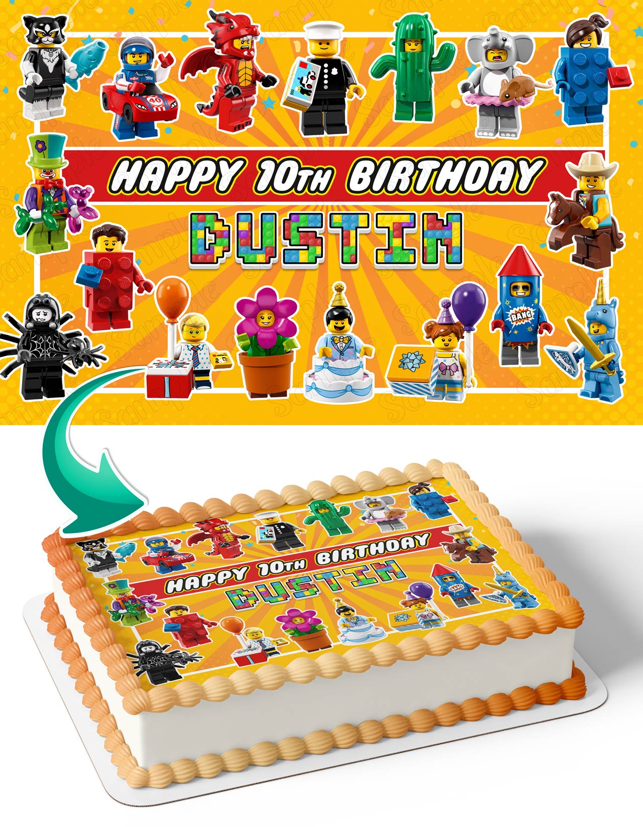 Leghos Collectible Minifigures Edible Cake Topper