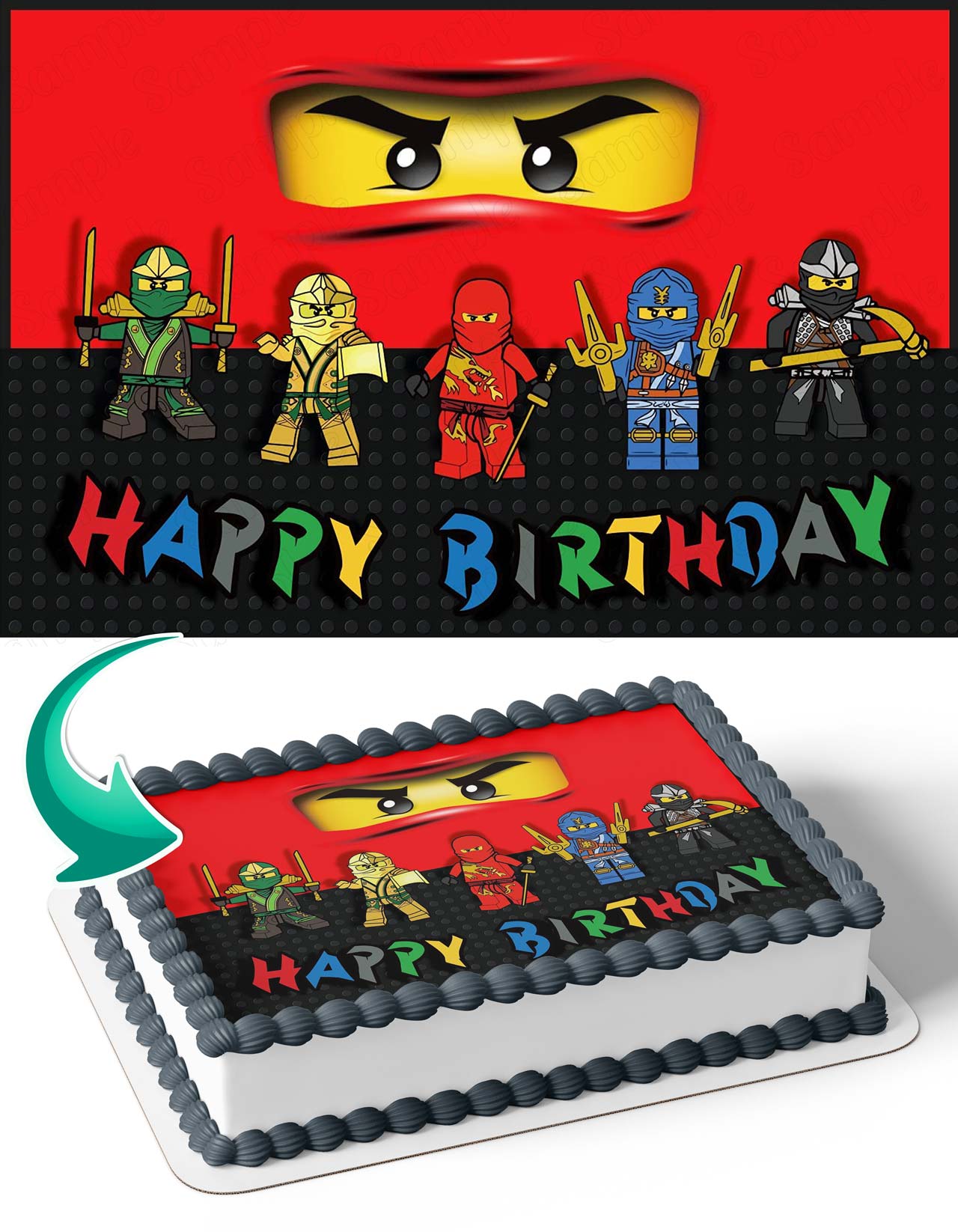 Leghos Ninjago LN Edible Cake Topper
