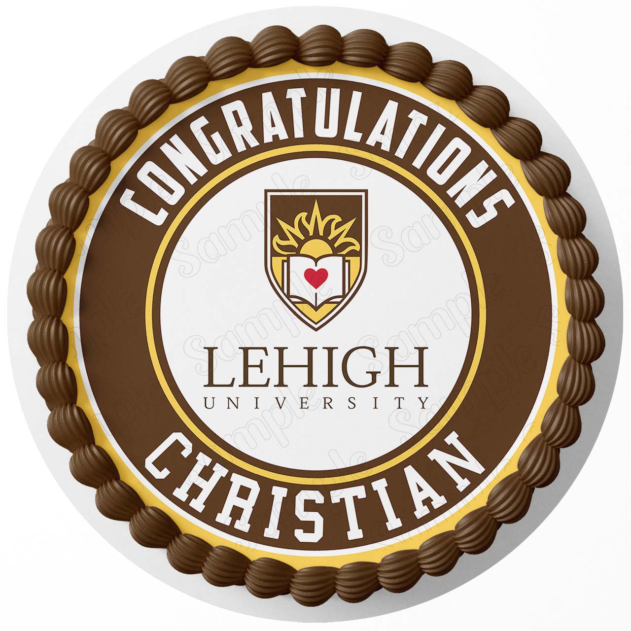 Lehigh University Round – Icing Sheet Birthday - Personalized Edible Cake Topper | Custom Icing Sheet | Birthday Cake Decoration | Photo Cake Image