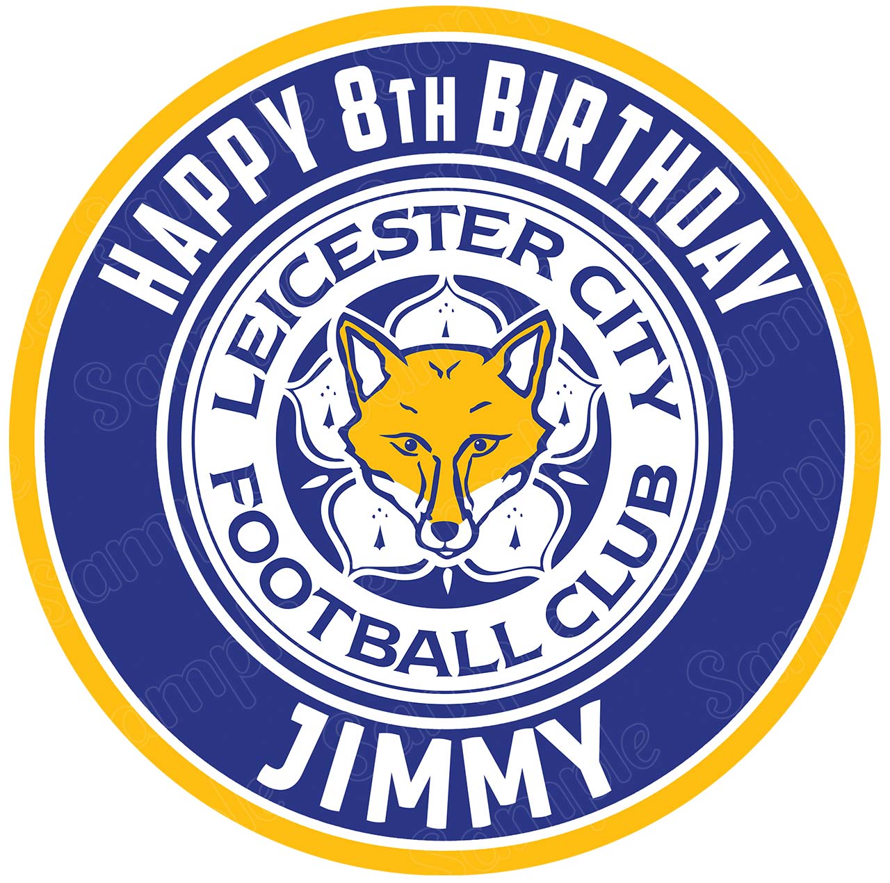Leicester City FC Round – Icing Sheet Birthday - Personalized Edible Cake Topper | Custom Icing Sheet | Birthday Cake Decoration | Photo Cake Image