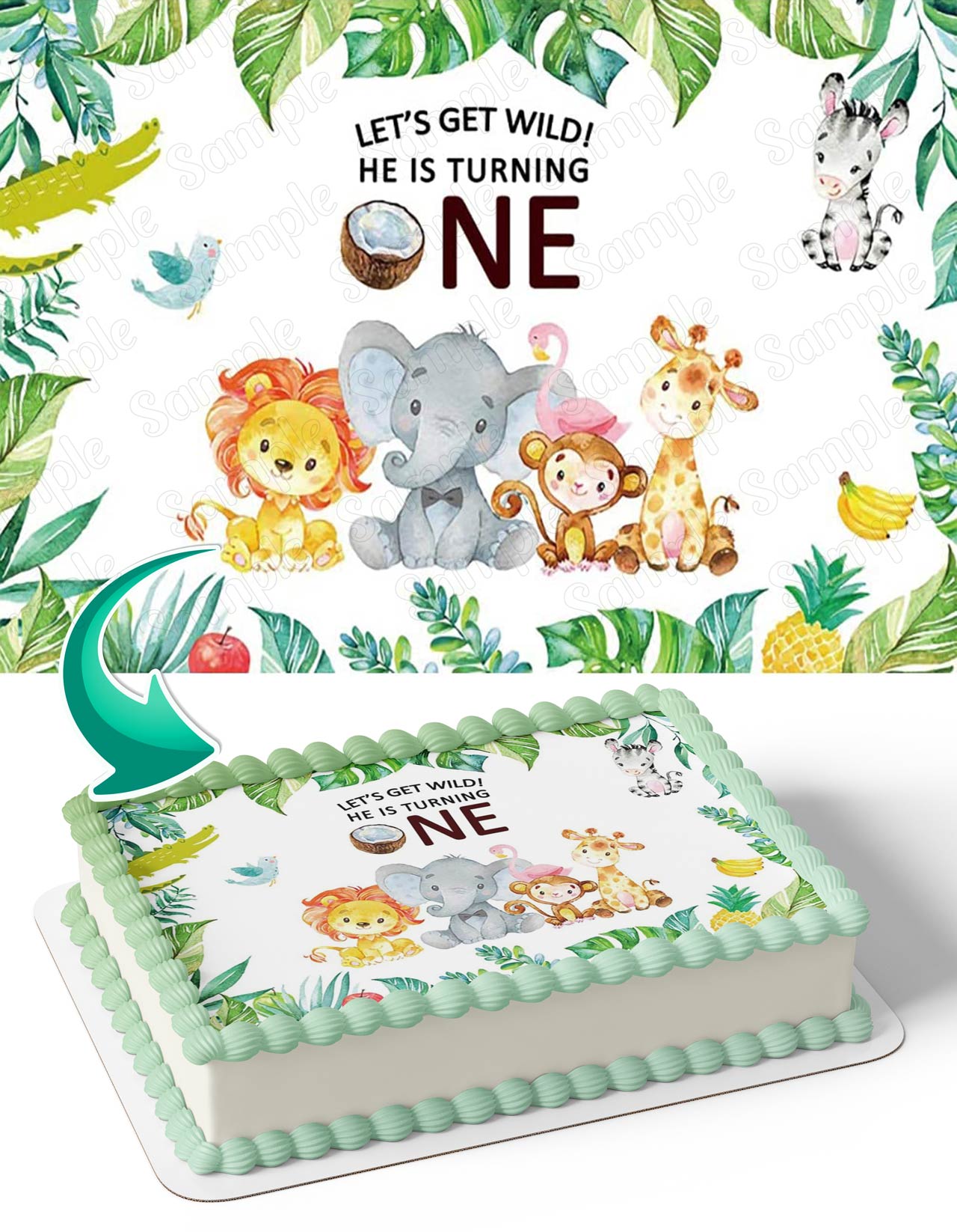 Lets Get Wild He Is Turning One Edible Cake Topper