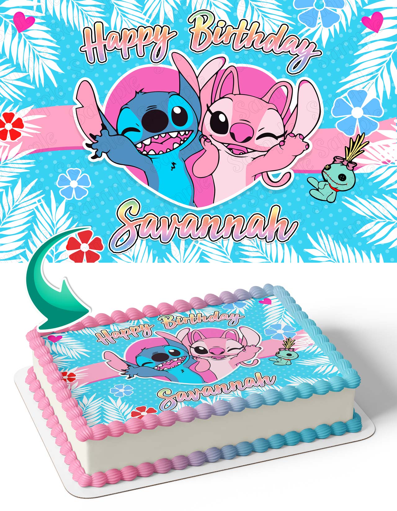 Lilio Kids Fun Sticsh Angel Experiment 624 Pink Edible Cake Topper