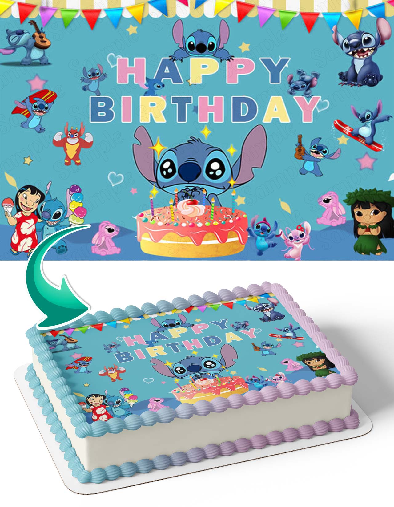LiloStitch BB Edible Cake Topper