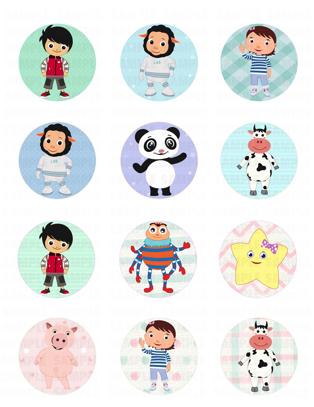 Little Baby Bum Edible Cupcake Toppers – Round Icing Sheet Birthd - Edible Cake Topper | Icing Sheet | Birthday Cake Decoration