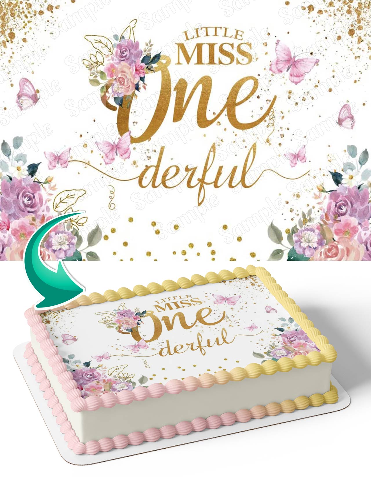 Little Miss Onederful Edible Cake Topper