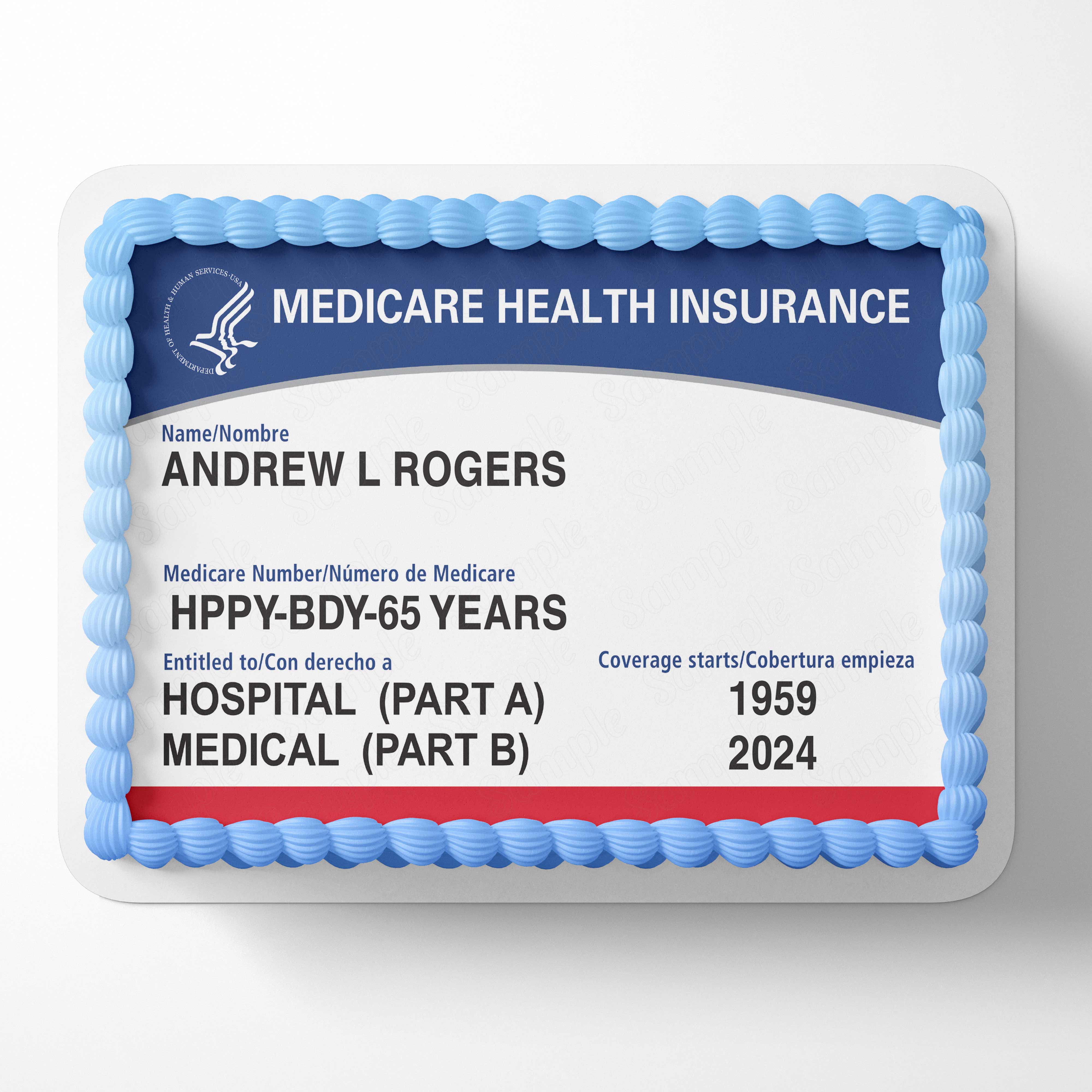 Medicare Card Health Insurance Edible Cake Topper