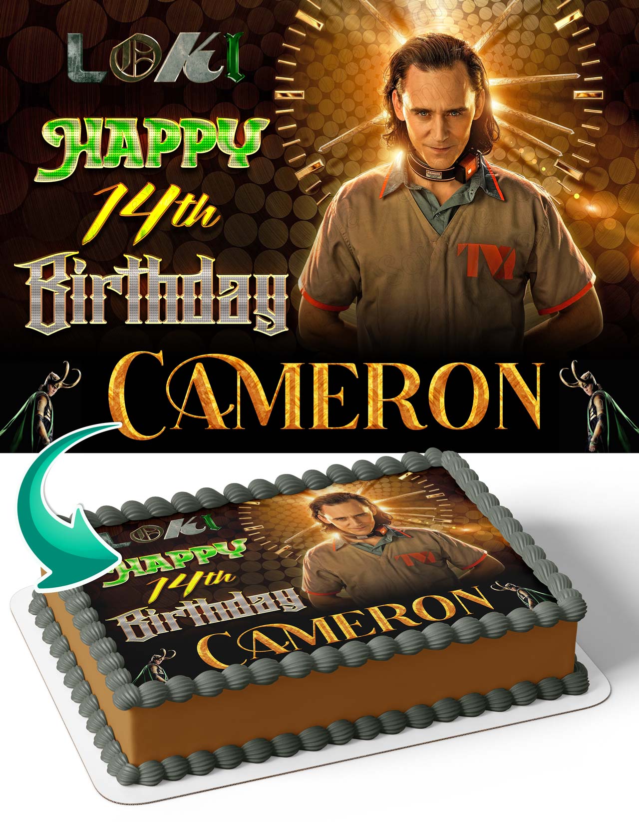 Loki Movie Edible Cake Topper