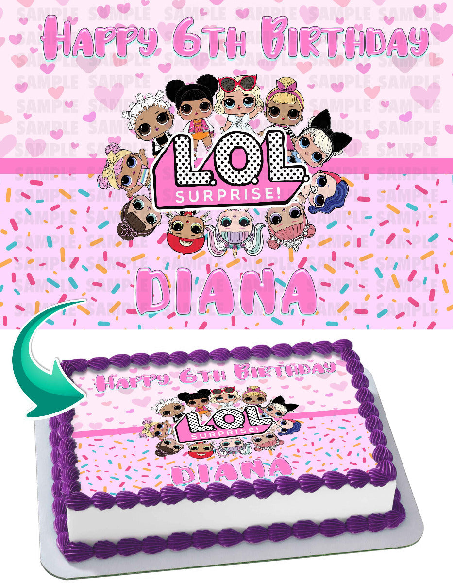 Kids Surprise Dolls Edible Cake Topper
