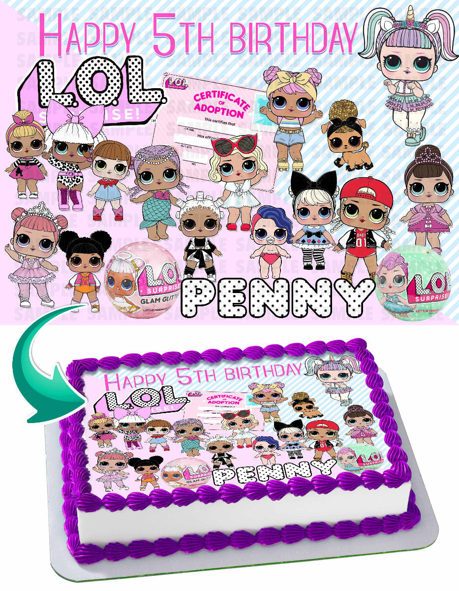 Kids Surprise Dolls 2 Edible Cake Topper