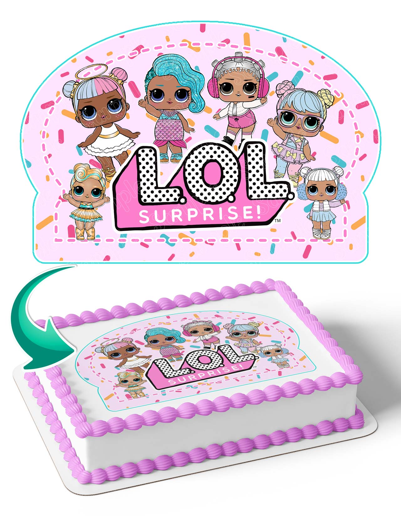 LOL Suprise Doll Cake Deco Wrap Edible Cake Topper